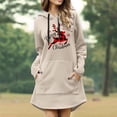 thumbnail image 2 of Womens Christmas Casual Solid Color Printing Pullover Hooded Pocket Long Sleeve Dress Sweatshirts, 2 of 6
