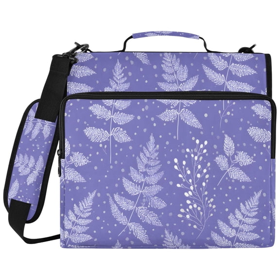 ALAZA Zipper Binder Leaf Polka Dots Purple Pattern 2 inch 3 Ring 500 Sheet Capacity Trapper Keeper File Folder Organizer Bag