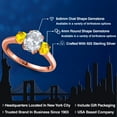 thumbnail image 2 of Gem Stone King 2.22 Ct Oval White Topaz Yellow Sapphire 18K Rose Gold Plated Silver Ring, 2 of 6