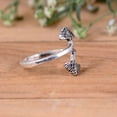 thumbnail image 2 of LD DESIGNS 925 Sterling Silver Leaf Ring, Silver Ring Women, Adjustable Ring, Open Ring, 2 of 5