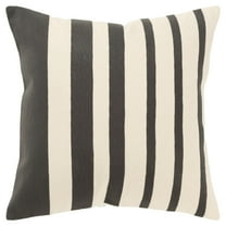 Rizzy Home Grey/Natural 20"X20" Stripe Woven Poly Filled Throw Pillow