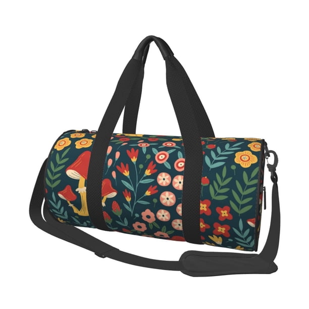 Easygdp Berries and Flowers Bolsa de Viaje, Bolsa de Mano, Bolsa de Gimnasio, Bolsa de Equipaje para Viaje