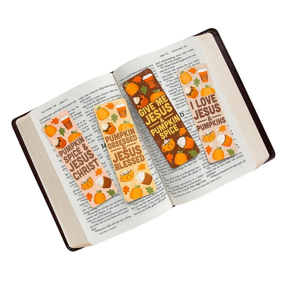 Fun Express 6" Religious Pumpkin Spice & Jesus Cardstock Bookmarks - 24 Pieces