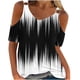 thumbnail image 1 of Fiudx Ropa de Mujer Blusas de Cuello Redondo de Manga Corta con Estampado Informal a La Moda para Mujer, 1 of 4