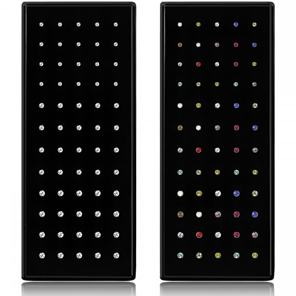 DESIGNICE Assorted Clear Cubic Zirconia 316L Stainless Steel 22G Nose Studs, 120