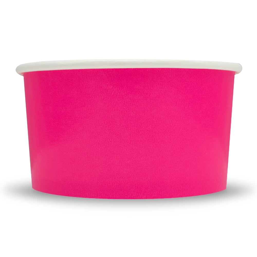 Pink Paper Ice Cream Cups 6 oz Dessert Bowls Comes In Many Colors