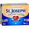 St. Joseph Low Dose Enteric Safety Coated Pain Relieving Aspirin 81mg, 36 Ct.