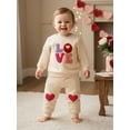 thumbnail image 5 of BemeyourBBs Toddler Baby Girl Valentines Day Outfits Long Sleeve Heart Letter Sweatshirt Pocket Pants Set Fall Winter Spring Clothes, 5 of 9
