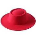 thumbnail image 3 of Faithtur Female Hat, ts Solid Color Flat-Top Cap Blower Hat Woolen Cap Fedoras, 3 of 5
