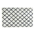 thumbnail image 3 of 5 X 7' Creamy White Blue Shag Rug - Moroccan Trellis Design Shaggy Rug - Contemporary Living Room & Bedroom Soft Handmade Area Rug by MystiqueDecors, 3 of 7