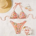 thumbnail image 5 of Womens Reversible Bikini Sets Two Piece Swimsuit Printed Halter Bikini Top with Adjustable Tie and Triangle Bikini Bottom Beach Wear for Women, 5 of 7