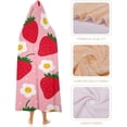 thumbnail image 4 of Cloak Hooded Blankets Pink Strawberry Wearable Blanket for Adults Kids for Bed Sofa Bedding, 4 of 6