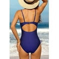 thumbnail image 4 of Sociala Ruched Tummy Control Beach Bath Suit For Women Side Drawstring One Piece Monkini Swimwaer, 4 of 4