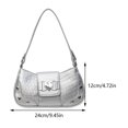 thumbnail image 2 of Bolso hombro para mujer a la moda gran capacidad Y2K con forma corazón axilas un Color sólido PU ​​bolso Simple, 2 of 9