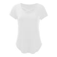 thumbnail image 5 of Tittly Womens Shirts Short Sleeve Shirts Womens Summer Tops V Neck Short Sleeve Basic Plain Tee T Shirt Tshirts Shirts Spring Tops for Women White XL, 5 of 5