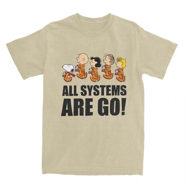 Camisetas vintage de la pandilla Peanuts Space para hombres y mujeres, 100 % algodón, Snoopy, Charlie Brown, ropa estampada