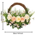 thumbnail image 3 of Shipiny Spring Floral Wreath With Artificial Leaves, Beautiful Door Hanging Garland For Home, Garden, Wall, Wedding And Festival Party Decoration, B, 3 of 8
