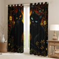 thumbnail image 2 of Manfei Cartoon Cat Kitten Black Out Curtains for Kids, Mystic Bohemian Animal Curtains Pack of 2 (42x63 Each), Tribal Western Damask Bedroom Curtains, Curtains and Drapes Decor, 2 of 6