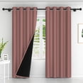 thumbnail image 2 of Lfeey Blackout Curtains, Room Darkening Living Room Bedroom, 52x84 inch, Dark Pink, Set of 2, 2 of 6