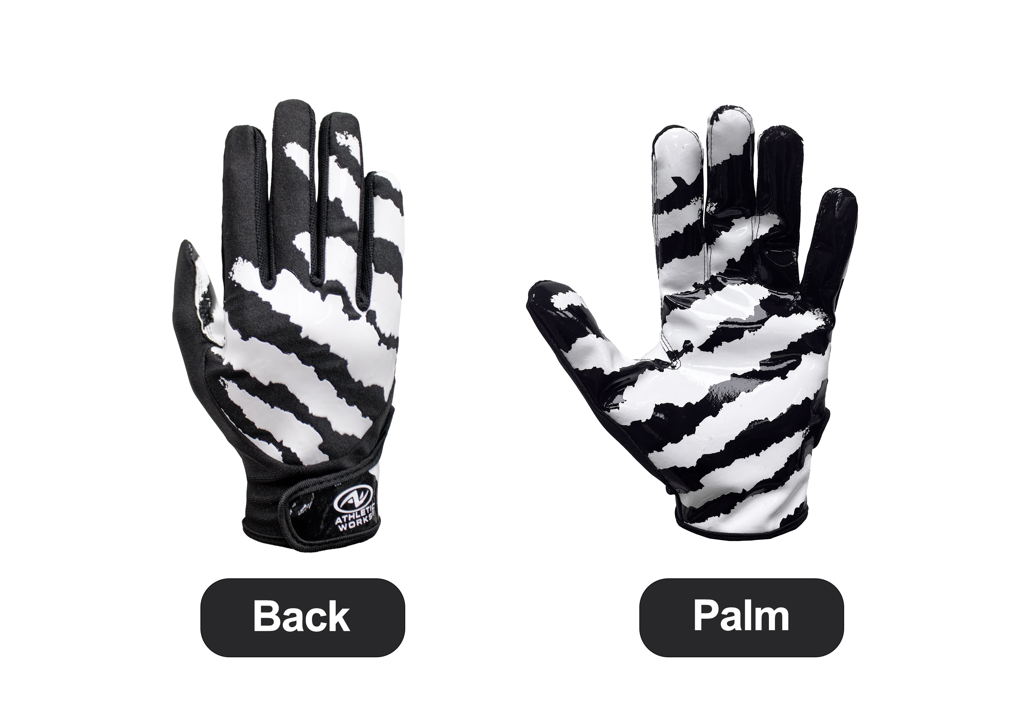 Athletic Works Football Sticky Receiver Gloves with Silicone Grip, Adult Small / Large