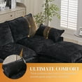 thumbnail image 4 of Lovableguy U Shape Modular Sectional Sofa,Modern Chenille Comfy Modular Cloud Couch with Movable Ottomans,Memory Foam & Double Cushion,6 Seat Upholstery Sectional Couch for Living Room,Office,Black, 4 of 7