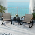 thumbnail image 4 of Costway 3 PCS Rocking Bistro Set Outdoor Conversation Set with Porch Rocking Chairs, 4 of 10