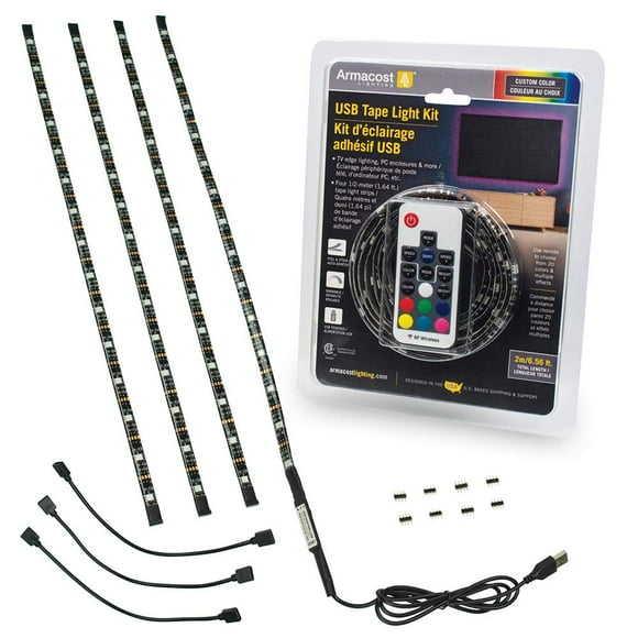 Armacost Lighting 421502 Ribbon Flex Home Kit de luces LED de cinta, 16 pies, CA regulable (3000 K) 300 luces LED