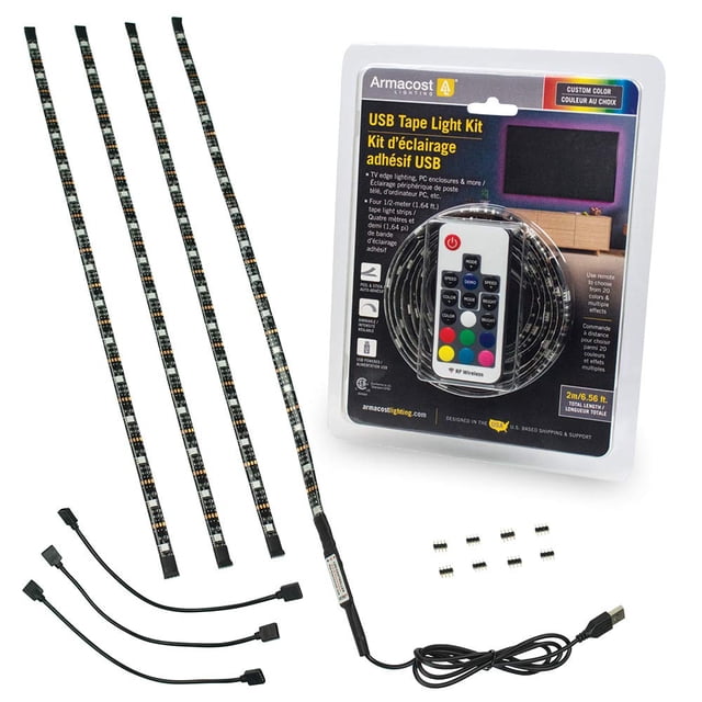 Armacost Lighting 421502 Ribbon Flex Home Kit de luces LED de cinta, 16 pies, CA regulable (3000 K) 300 luces LED