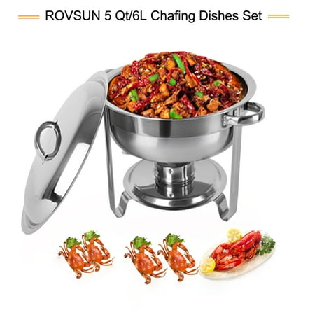 Medium Round Chafer - Ktaxon 5 Quart Chafing Dish Buffet Catering,Stainless Steel Round Buffet Chafer Furnace