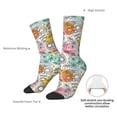 thumbnail image 2 of Yiaed Skull and Flowers Print Great elasticity Crew Socks Sports socks for Men and Women, 2 of 5