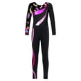 thumbnail image 3 of iiniim Kids Girls Gymnastics Dance Workout Outfits 2 Piece Long Sleeve Leotard with Leggings Full Body Unitard Black&Hot Pink 10, 3 of 7
