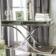 thumbnail image 2 of Furniture of America Monna Metal X-Cross Leg Console Table, Chrome, 2 of 5