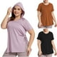 thumbnail image 1 of Tops deportivos para mujer,Camisetas de entrenamiento con capucha de talla grande, camisetas de manga corta con protección solar, poliéster, conjuntos casuales de verano para mujer, sopatenor, 1 of 9