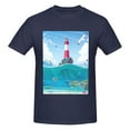 thumbnail image 4 of Bingfone Lighthouse Sea Port Men'S Loose Fit Short-Sleeve Pocket T-Shirt, 4 of 7