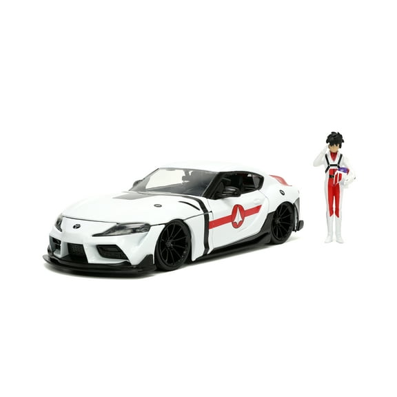 Robotech 1:24 2020 Toyota Supra Die-Cast Car & 2.75" Rick Hunter Figure Play Vehicles