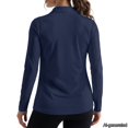 thumbnail image 2 of Jeiento Women's Golf Shirts, Moisture Wicking Paw Flag Athletic Tops, Long Sleeve V Neck Sun Protection Apparel for Daily Sports, 2 of 7