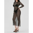 thumbnail image 6 of Biezeib Women Bikini Cover Long Sleeve Dress with Pearl Decoration, See Through Skinny Version Clothing, 6 of 6