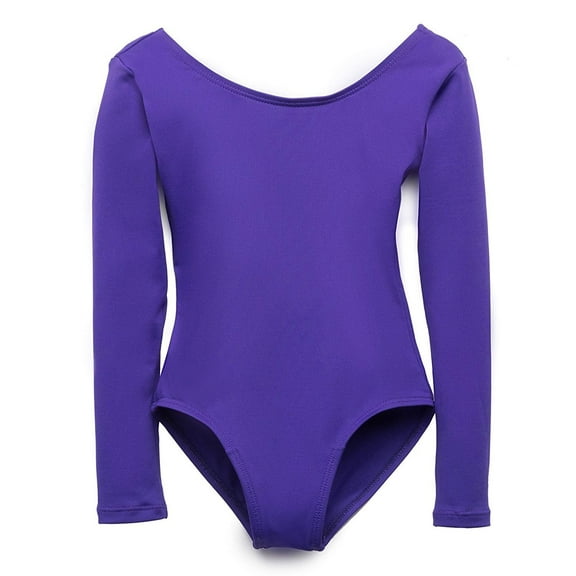 Girls' Team Basics Long Sleeve Leotard Purple (size 4-6)