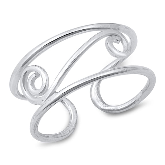 Open Spiral Statement Ring 925 Solid Sterling Silver Band Jewelry Female Male Unisex Size 9
