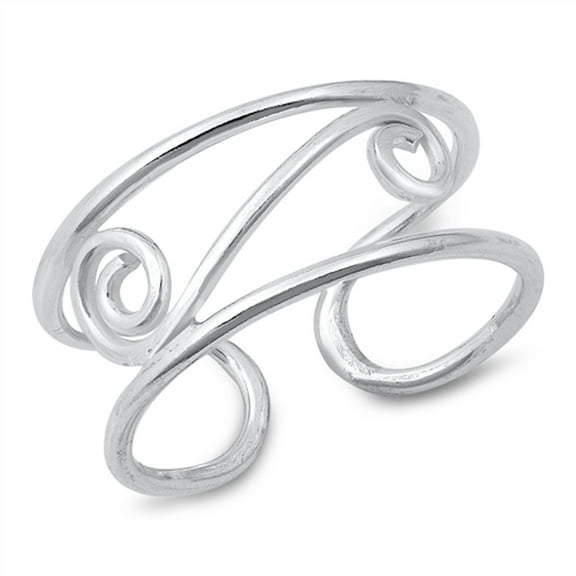 Open Spiral Statement Ring 925 Solid Sterling Silver Band Jewelry Female Male Unisex Size 5