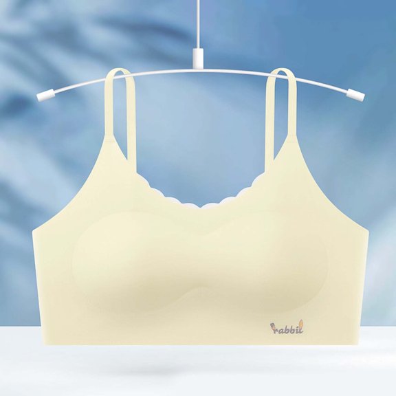 Jyeity Girls Seamless Wire-Free Bras Breathable Bralette Yellow XL