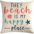thumbnail image 3 of 4Pack Beach Theme Pillow Covers Watercolor Costal Sea Turtle Cushion Covers Nautical & Ocean Style Quotes Summer Holiday Home Decorative Pillowcases 18" x 18" for Sofa Couch Porch, 3 of 6