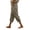 RA150_Khaki, variant on Women's Cotton Linen Capri Pants with Lace Trim Casual Drawstring Elastic Waist Pants Summer Lightweight Cropped Trousers with Pockets Khaki L