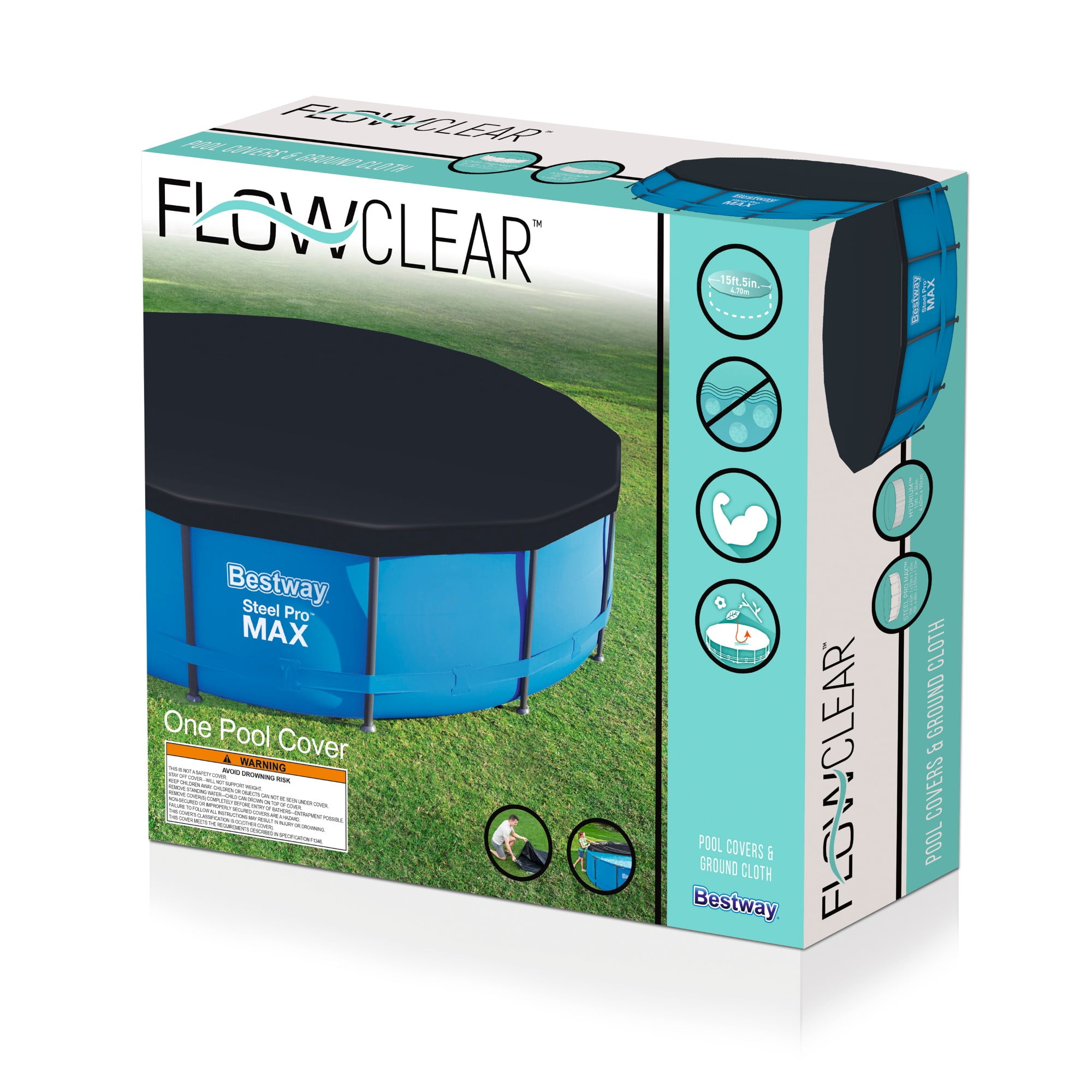 Bestway Flowclear 15' Pool Cover for Above Ground Frame Pools (Cover Only)