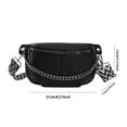 thumbnail image 2 of Cangurera Monedero de mujer PU cuero moda pecho bolsas regalos para amigos (negro), 2 of 9