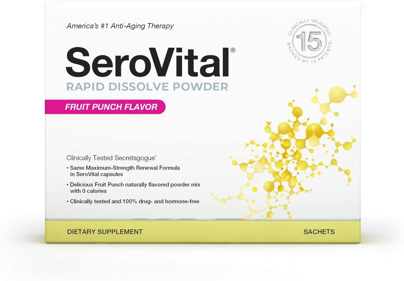 SeroVital Rapid Dissolve Powder, 30 Ct, Fruit Punch - Anti Aging