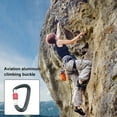 thumbnail image 3 of PENGXIANG Carabiner Outdoor Camping D Shape Caving Mountaineering Karabiner Rope Buckle Hook Reusable Survival Backpacking Keychain Silver, 3 of 8