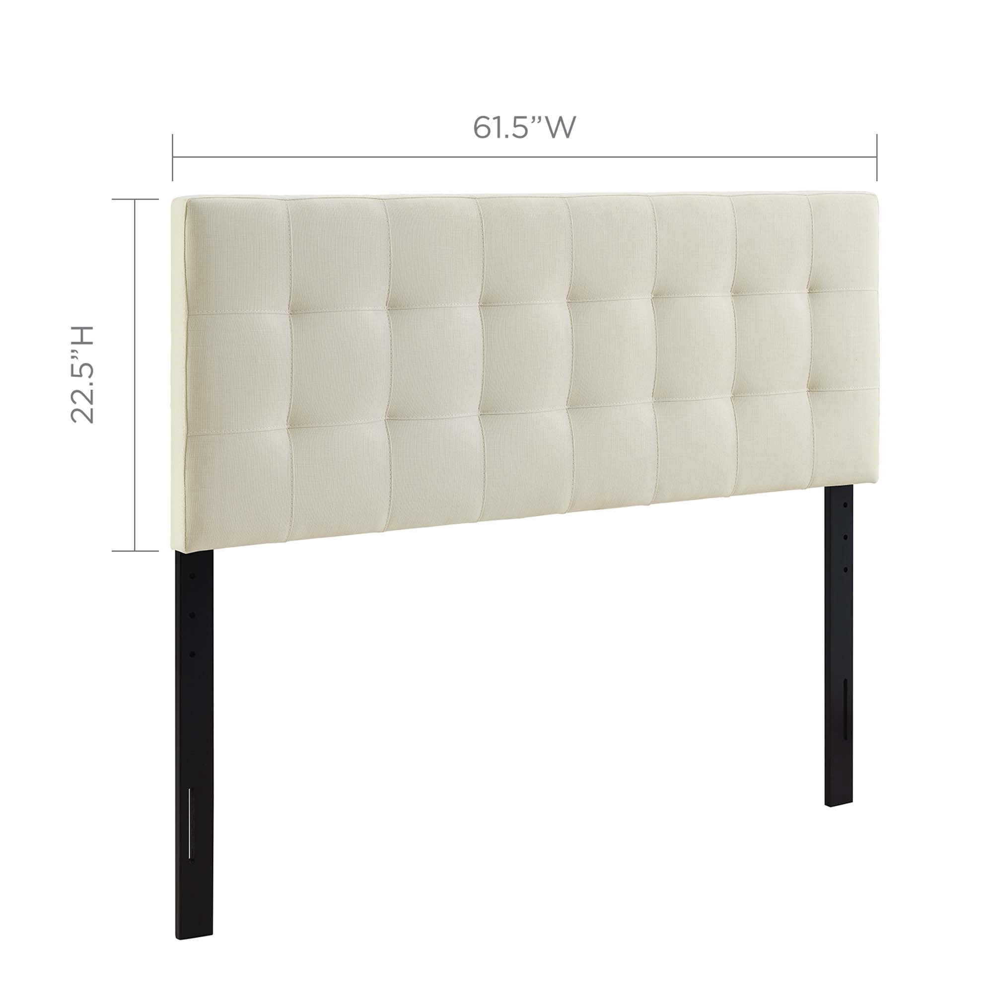Tufted Headboard, Queen, Ivory White, Fabric, Hotel Bedroom, Modern Contemporary, HB38014