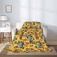 thumbnail image 2 of Rateoe Sunflowers Vintage Pattern Flannel Throw Blanket, Ultra-soft Blanket for Bed, Couch, Car, Hypoallergenic Anti-pilling blanket-50"x40"(Vertical), 2 of 6