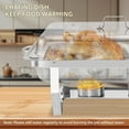 thumbnail image 3 of EVGTTI Stainless Steel Chafing Dish Buffet Set, 4 Pack 8 QT Catering Warmer Set with 1/3 Size Food Pan, Foldable Frame for Dinner, Party, Banquet, 3 of 5